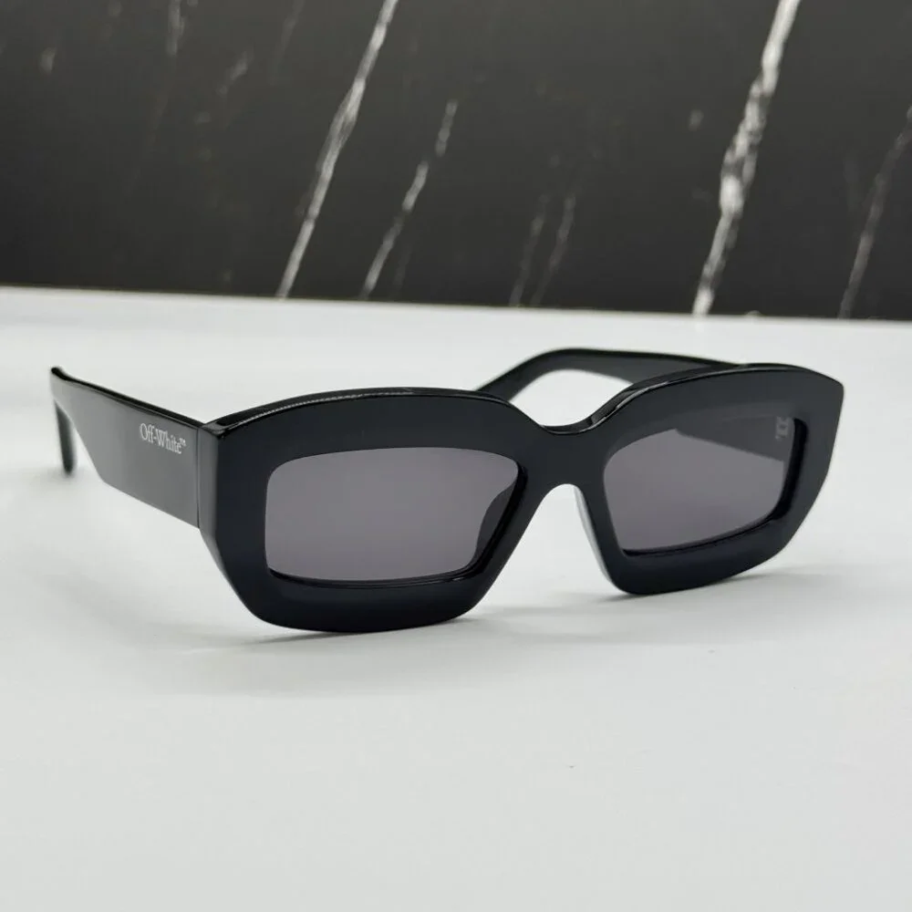 NEW OFF-WHITE OERI138 CHARLOTTE 1007 SUNGLASSES UNISEX BLACK SQUARE EYEWEAR